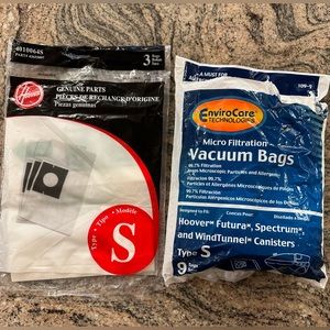 Type S vacuum bags for Hoover canister vacuum